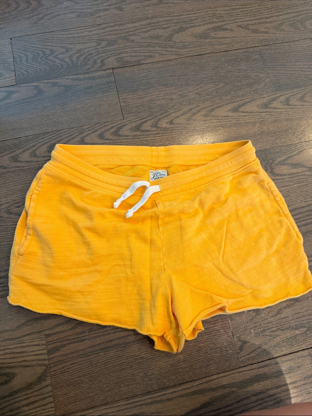 J. Crew Bright Yellow Terry Lounge Shorts with Drawstring